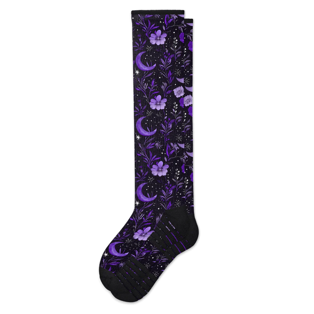Purple Moon Compression Socks