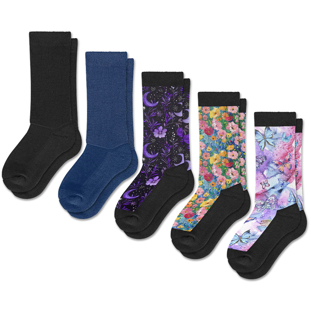 Garden Glow Comfort EasyStretch™ Socks Bundle 5-Pack - Image 2