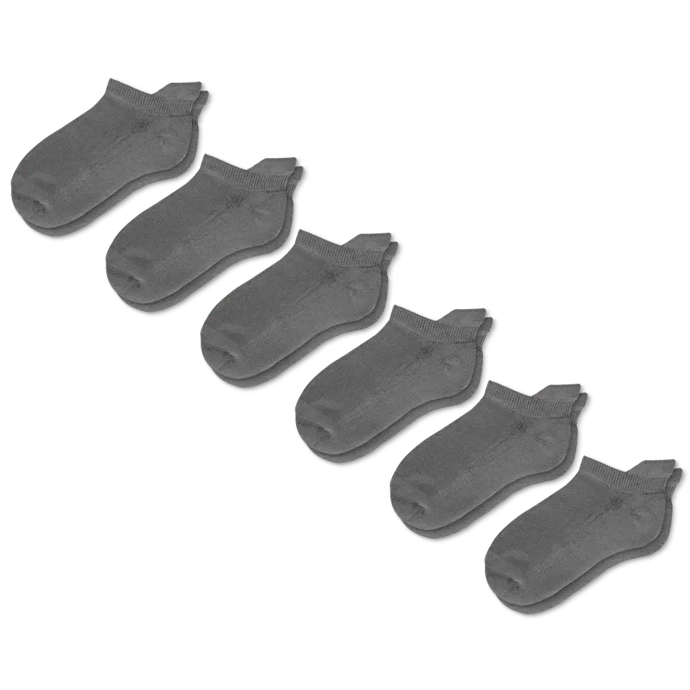 Gray Ankle Socks Bundle 6-Pack