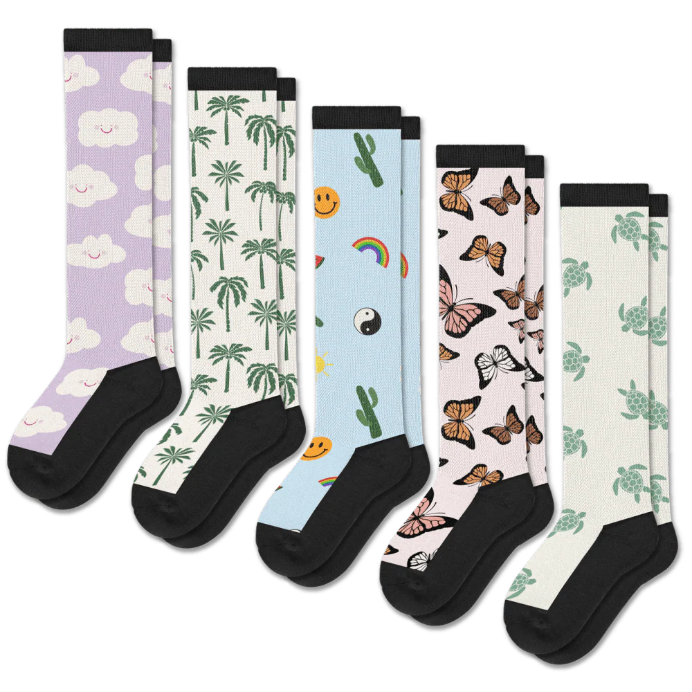 Happy Vibes EasyStretch™ Socks 5-Pack Bundle