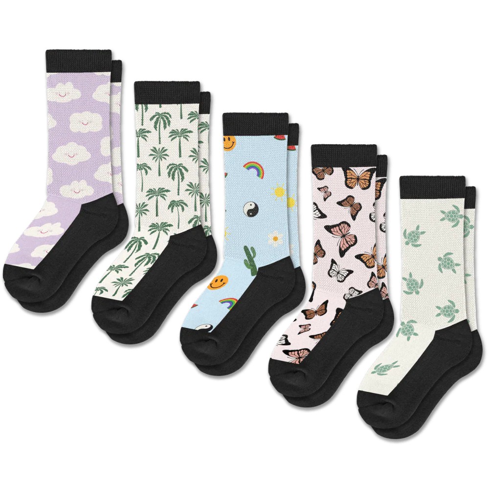 Happy Vibes EasyStretch™ Socks 5-Pack Bundle - Image 2