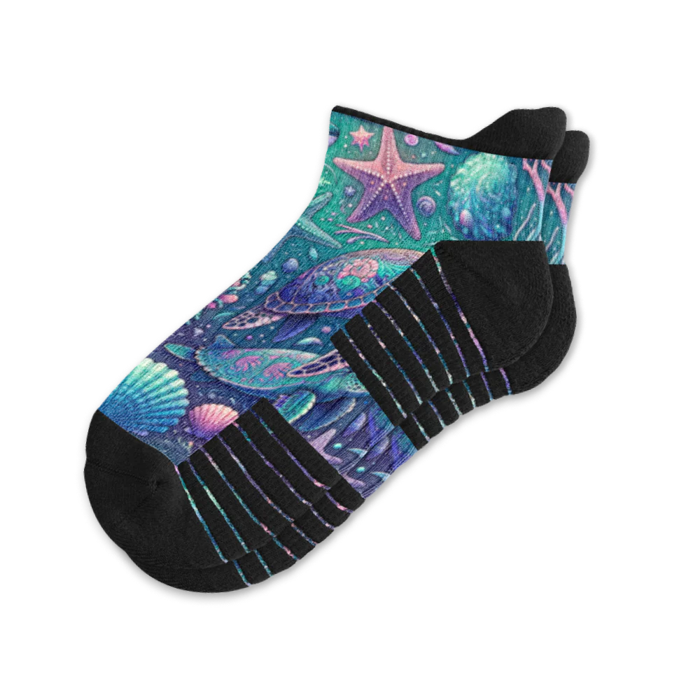 Iridescent Sealife Ankle Compression Socks