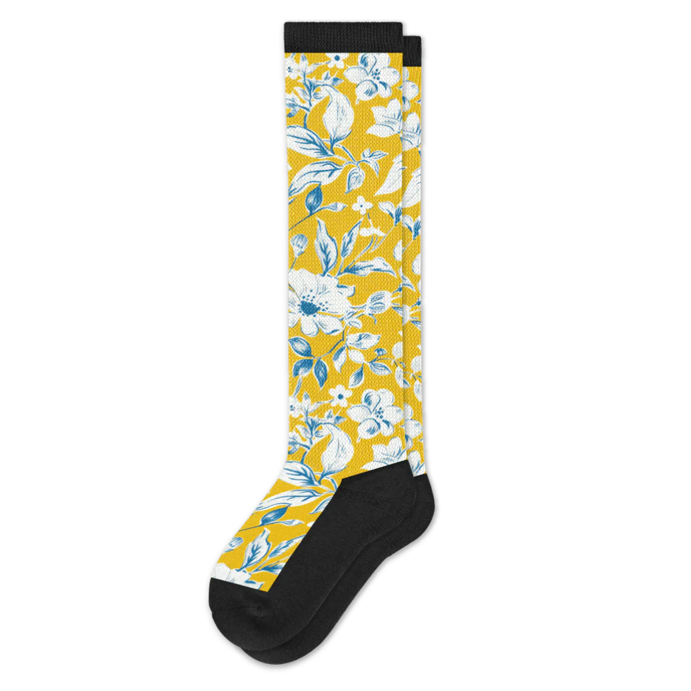 Mustard Floral EasyStretch™ Socks