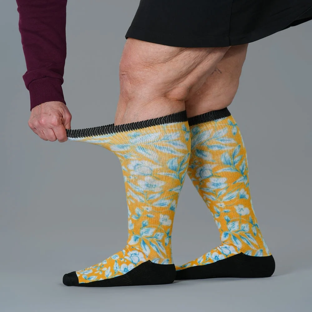 Mustard Floral EasyStretch™ Socks - Image 4