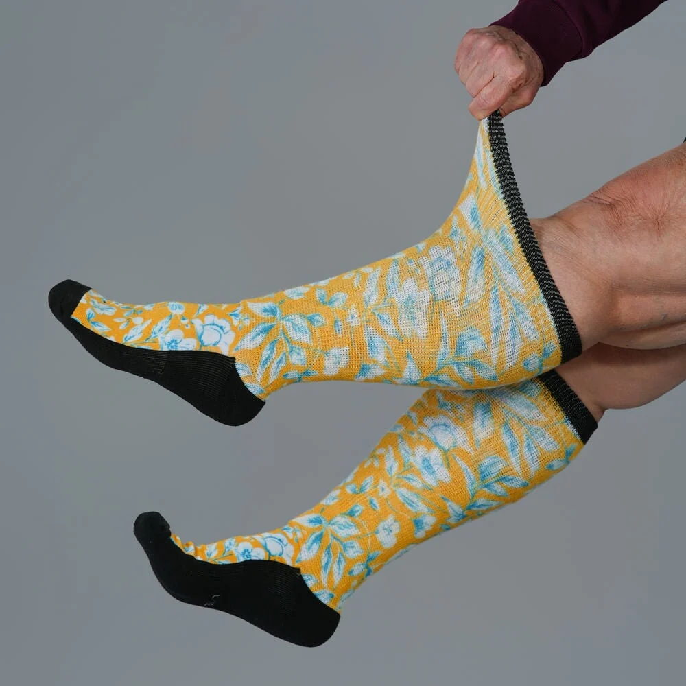Mustard Floral EasyStretch™ Socks - Image 5