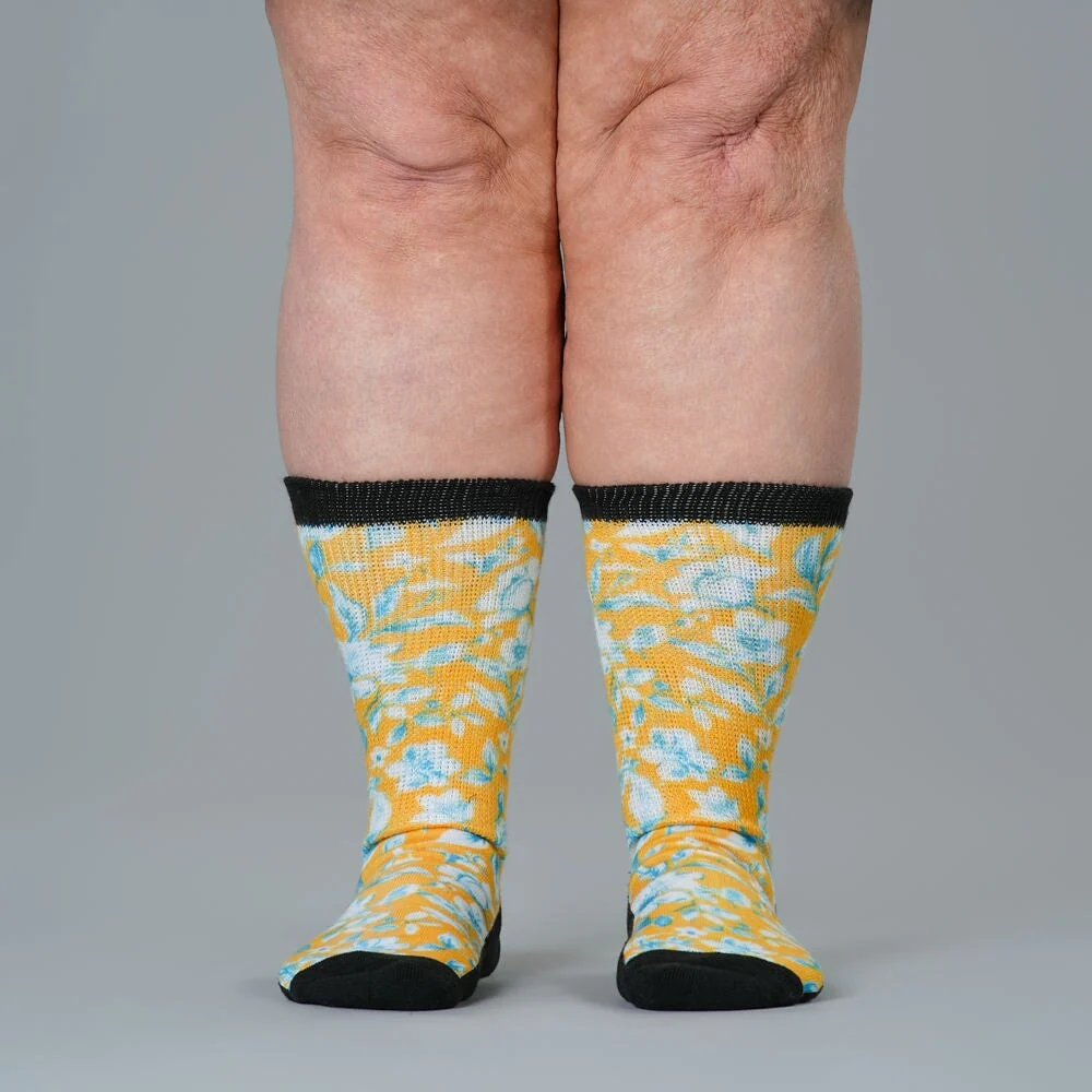 Mustard Floral EasyStretch™ Socks - Image 6