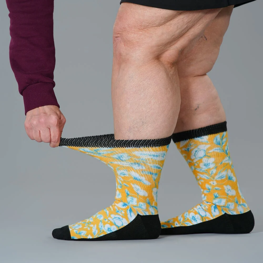 Mustard Floral EasyStretch™ Socks - Image 7