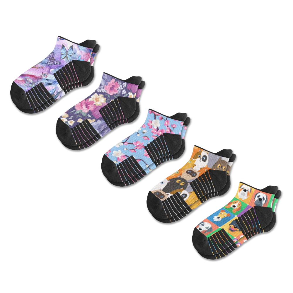 Pet Garden Ankle Compression Socks 5-Pack Bundle
