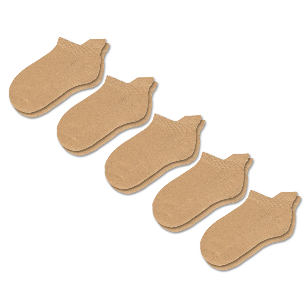 Tan Ankle Socks Bundle 5-Pack