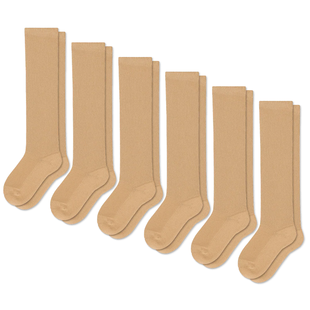 Tan EasyStretch™ Socks Bundle 6-Pack