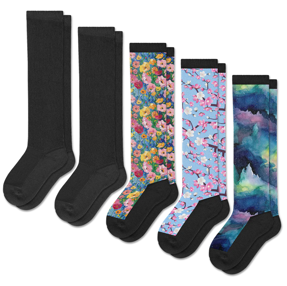 Twilight Bloom Comfort EasyStretch™ Socks Bundle 5-Pack