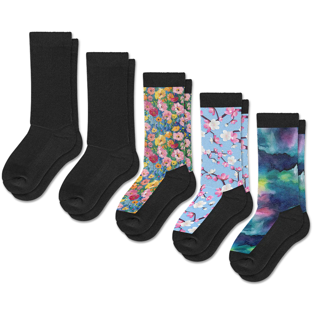 Twilight Bloom Comfort EasyStretch™ Socks Bundle 5-Pack - Image 2