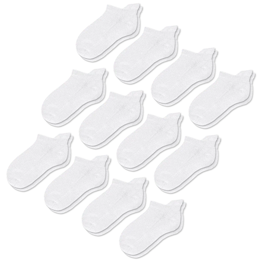 White Ankle Socks Bundle 12-Pack