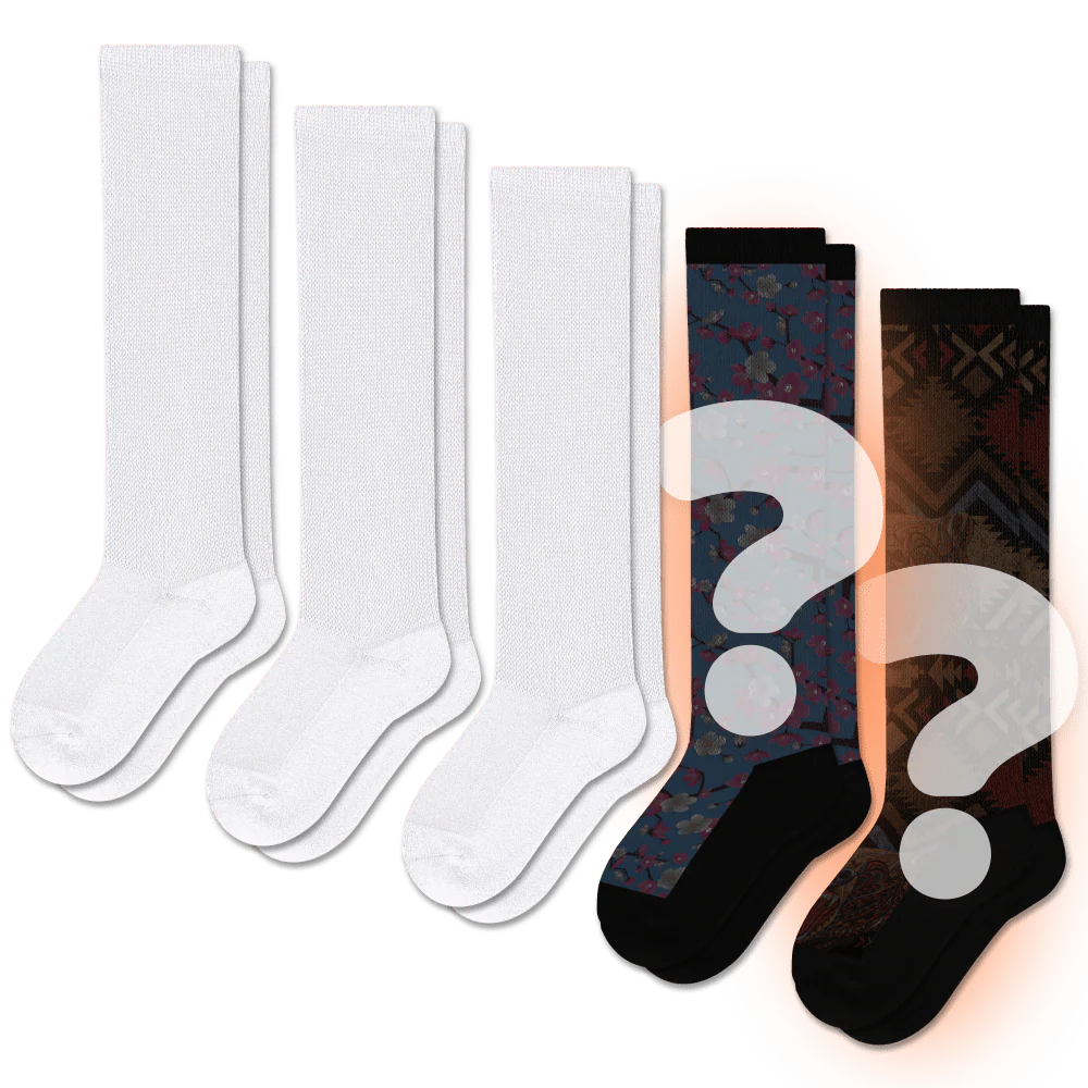 White & Mystery EasyStretch™ Socks Bundle 5-Pack